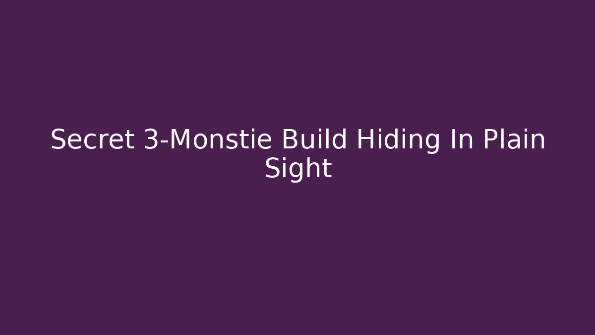 Secret 3-Monstie Build Hiding In Plain Sight - Critter Realm