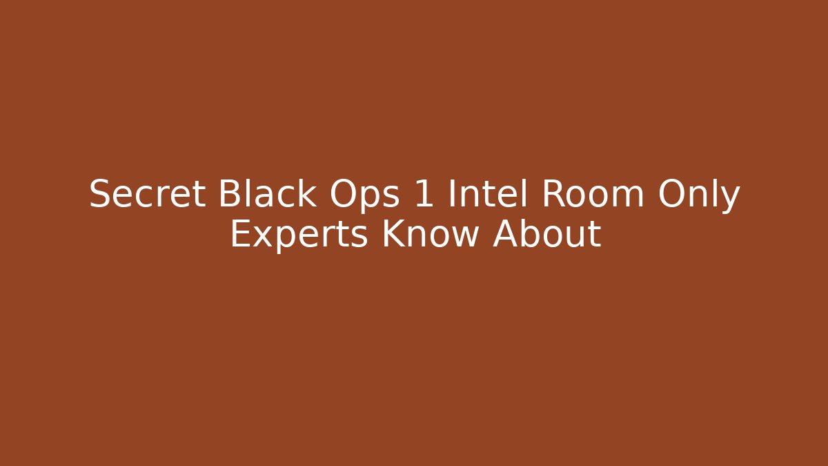 Secret Black Ops 1 Intel Room Only Experts Know About