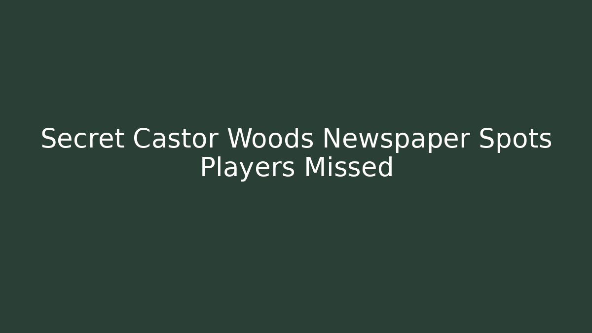 Secret Castor Woods Newspaper Spots Players Missed