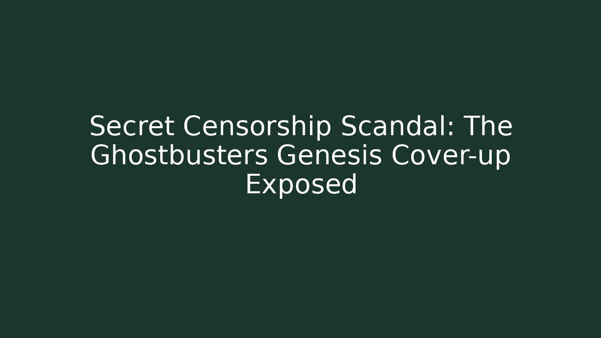Secret Censorship Scandal: The Ghostbusters Genesis Cover-up Exposed