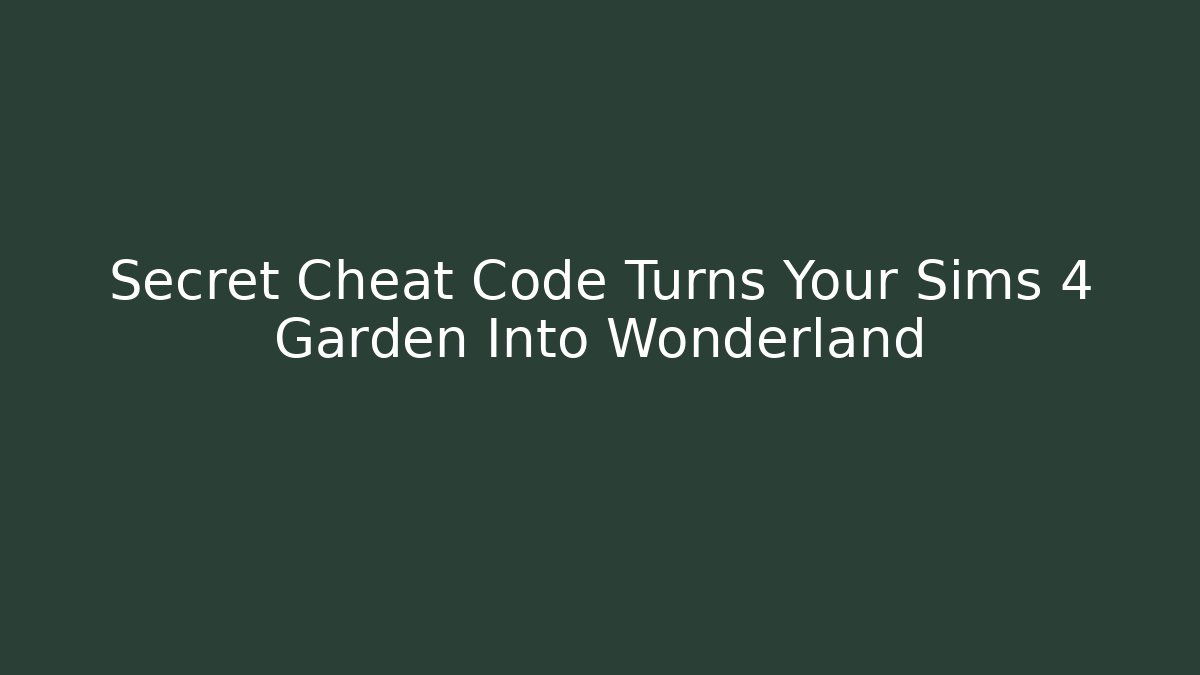 Secret Cheat Code Turns Your Sims 4 Garden Into Wonderland