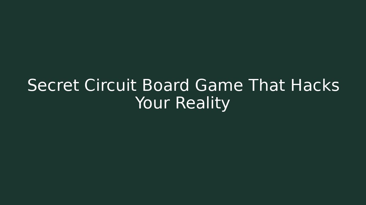 Secret Circuit Board Game That Hacks Your Reality