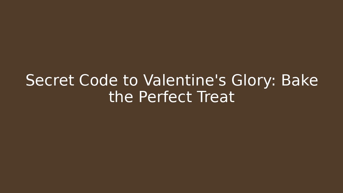 Secret Code to Valentine's Glory: Bake the Perfect Treat