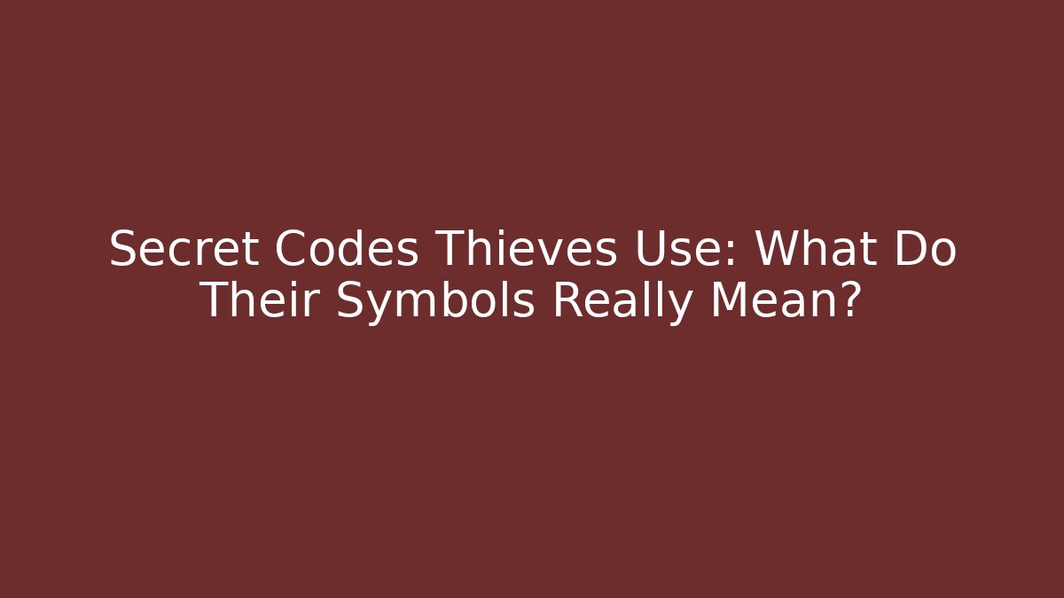 Secret Codes Thieves Use: What Do Their Symbols Really Mean? - Critter Realm
