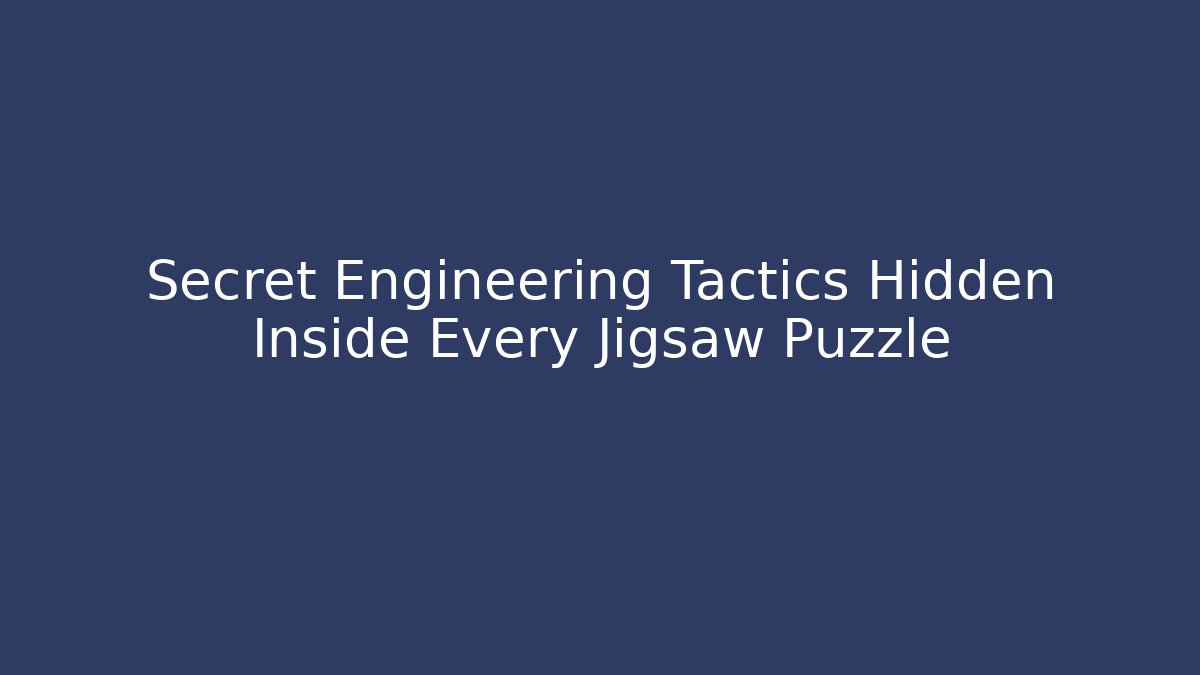 Secret Engineering Tactics Hidden Inside Every Jigsaw Puzzle