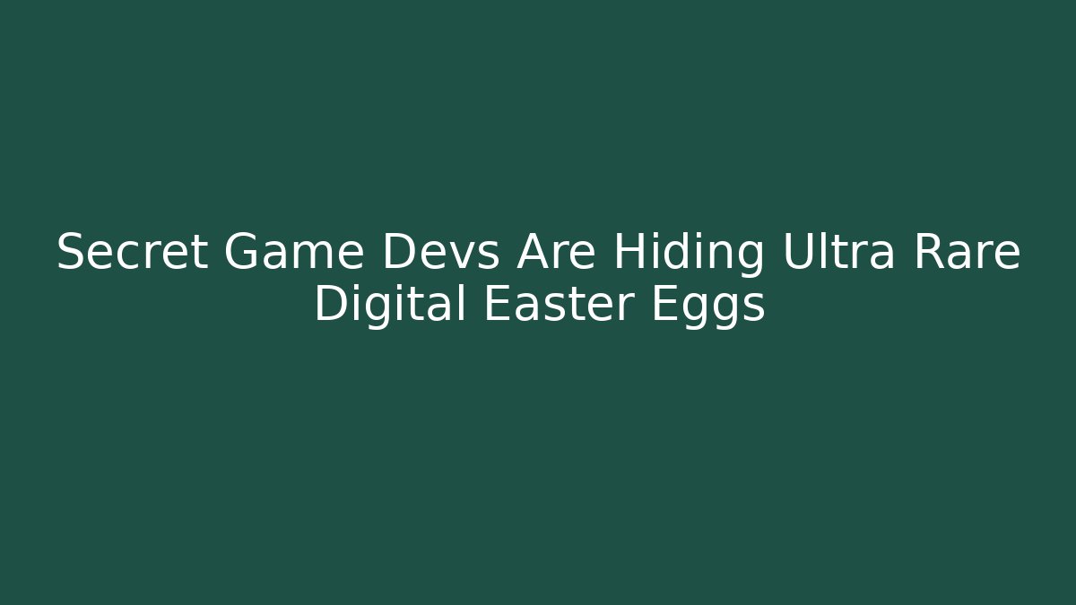 Secret Game Devs Are Hiding Ultra Rare Digital Easter Eggs