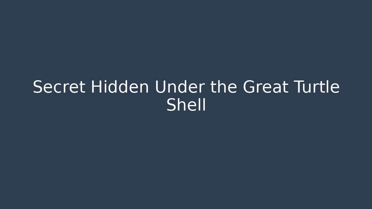 Secret Hidden Under the Great Turtle Shell