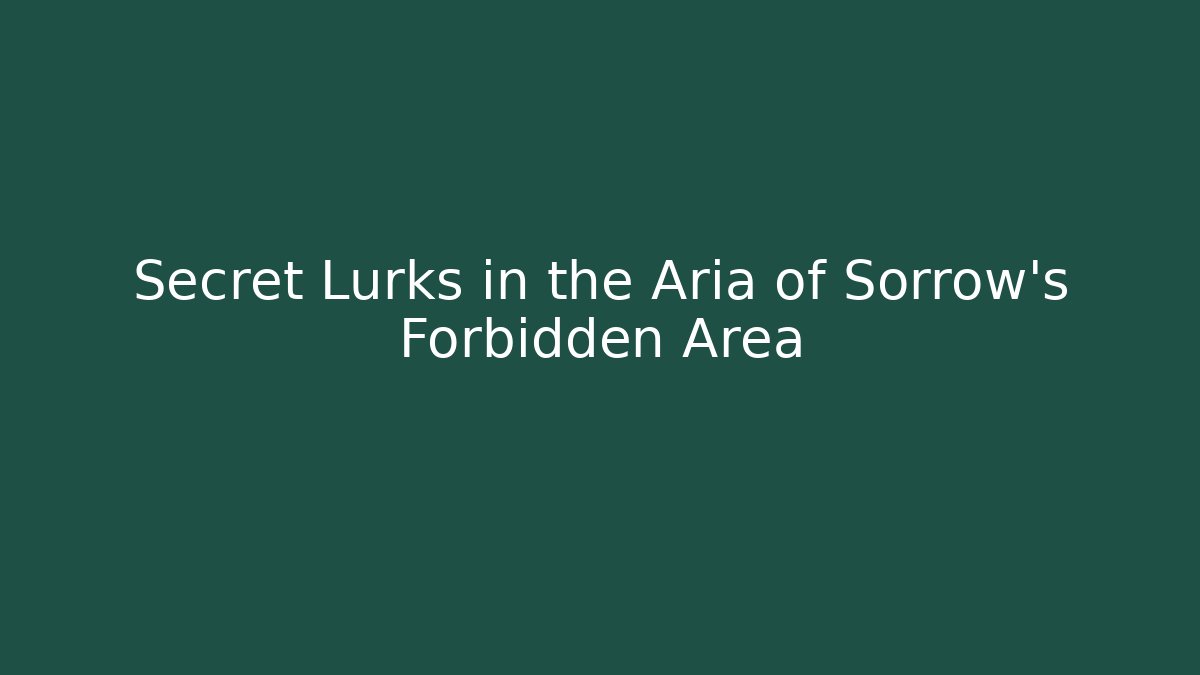 Secret Lurks in the Aria of Sorrow's Forbidden Area