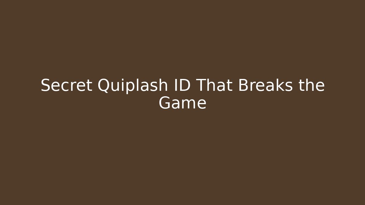Secret Quiplash ID That Breaks the Game