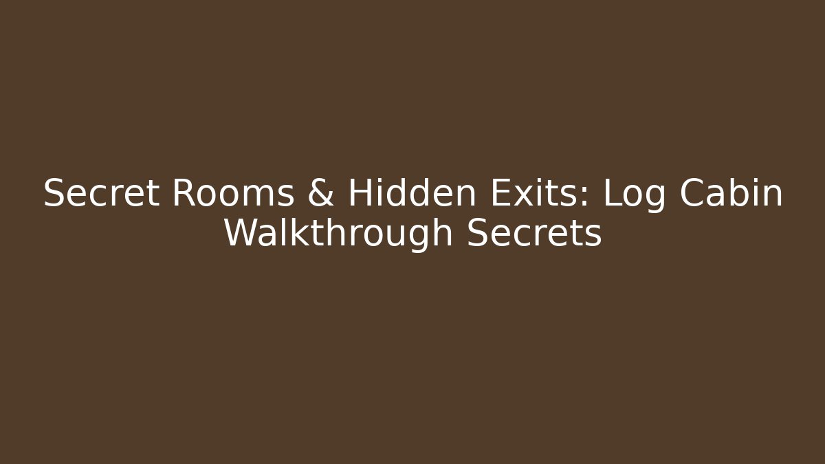 Secret Rooms & Hidden Exits: Log Cabin Walkthrough Secrets