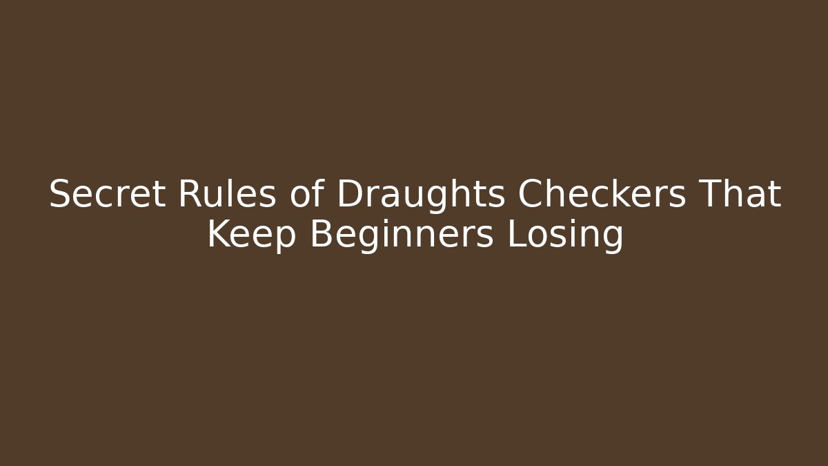 Secret Rules of Draughts Checkers That Keep Beginners Losing