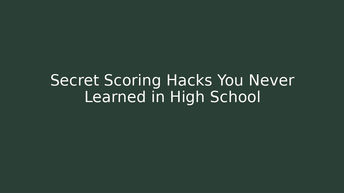 Secret Scoring Hacks You Never Learned in High School - Critter Realm