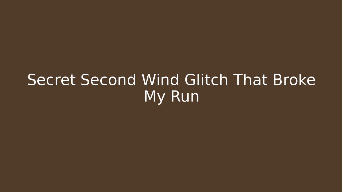 Secret Second Wind Glitch That Broke My Run - Critter Realm