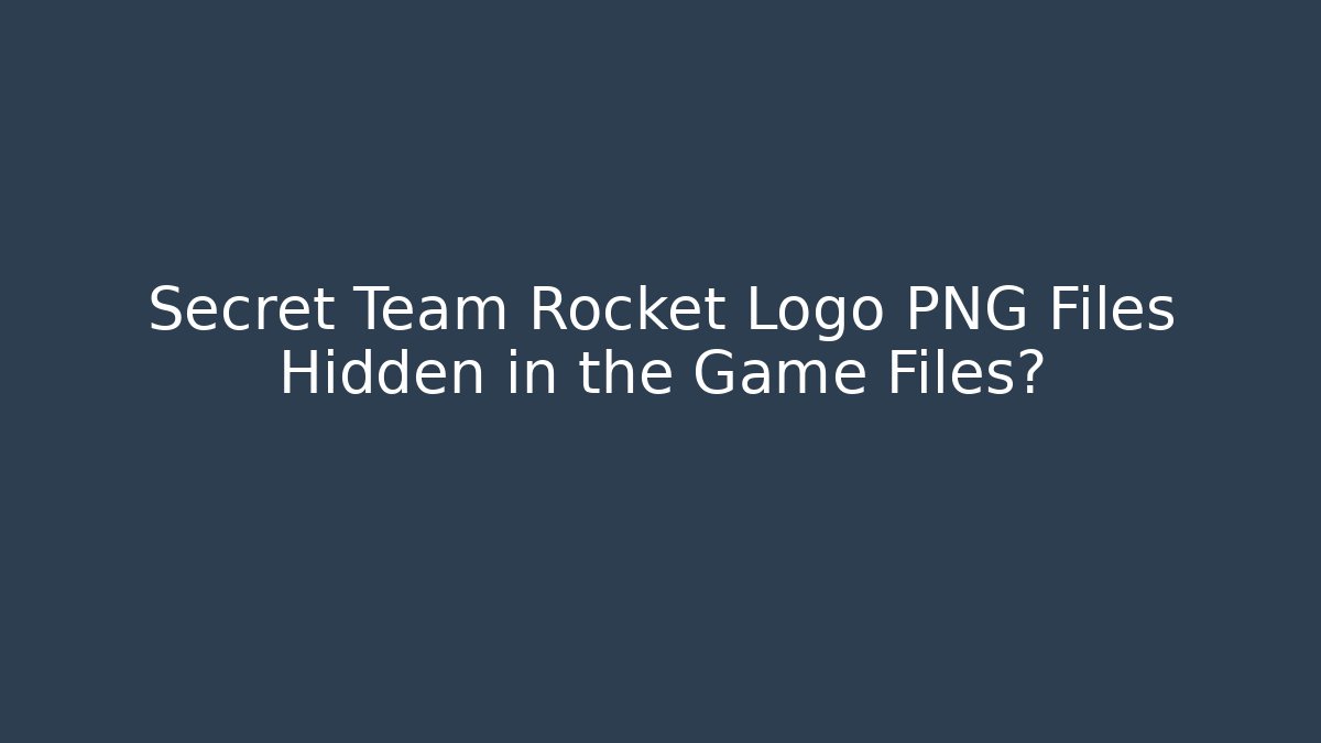 Secret Team Rocket Logo PNG Files Hidden in the Game Files?