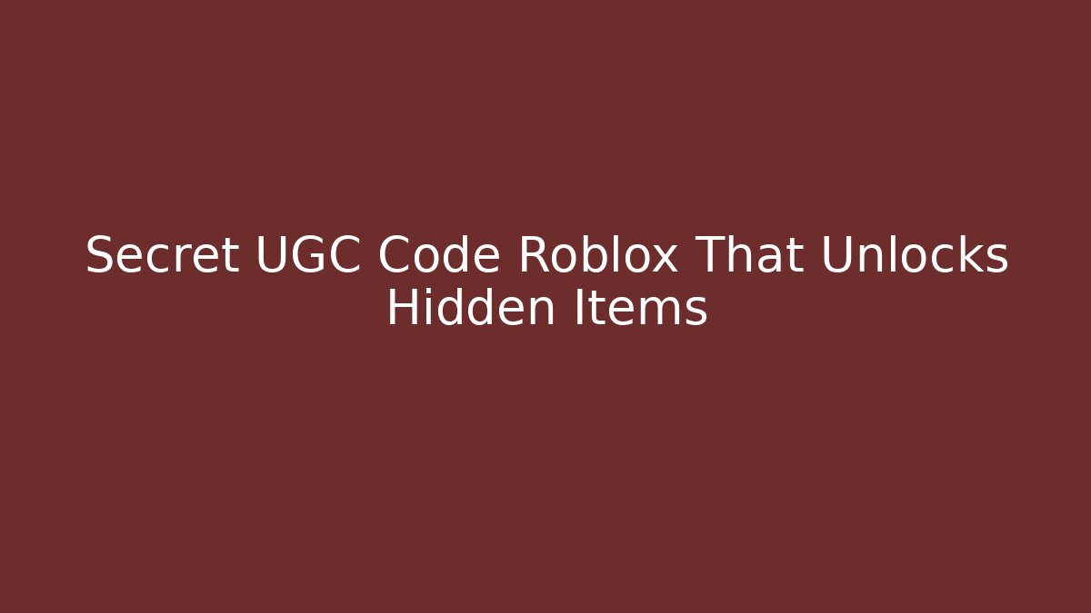 Secret UGC Code Roblox That Unlocks Hidden Items - Critter Realm