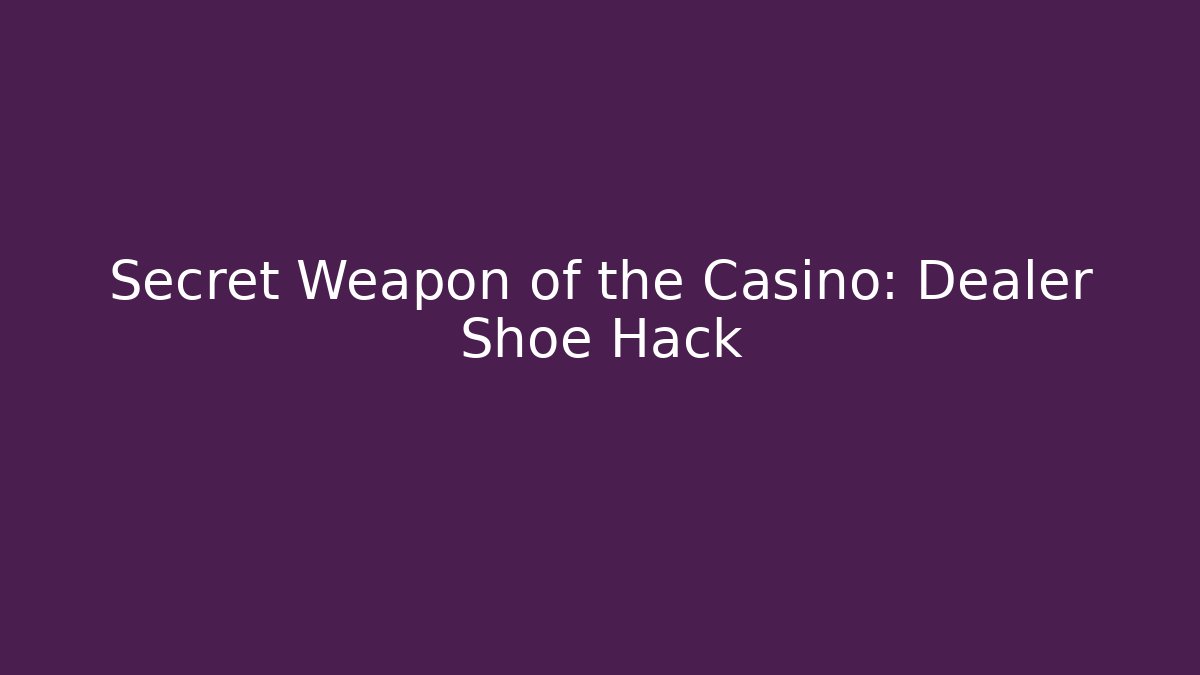 Secret Weapon of the Casino: Dealer Shoe Hack