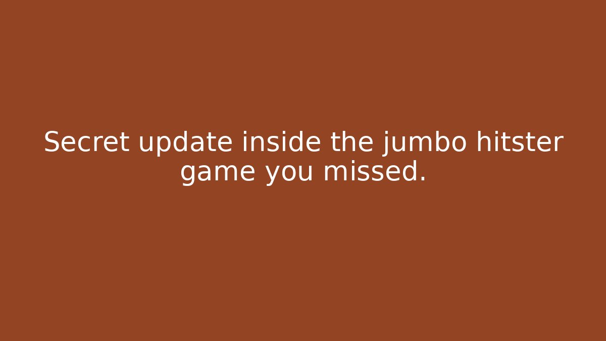 Secret update inside the jumbo hitster game you missed.