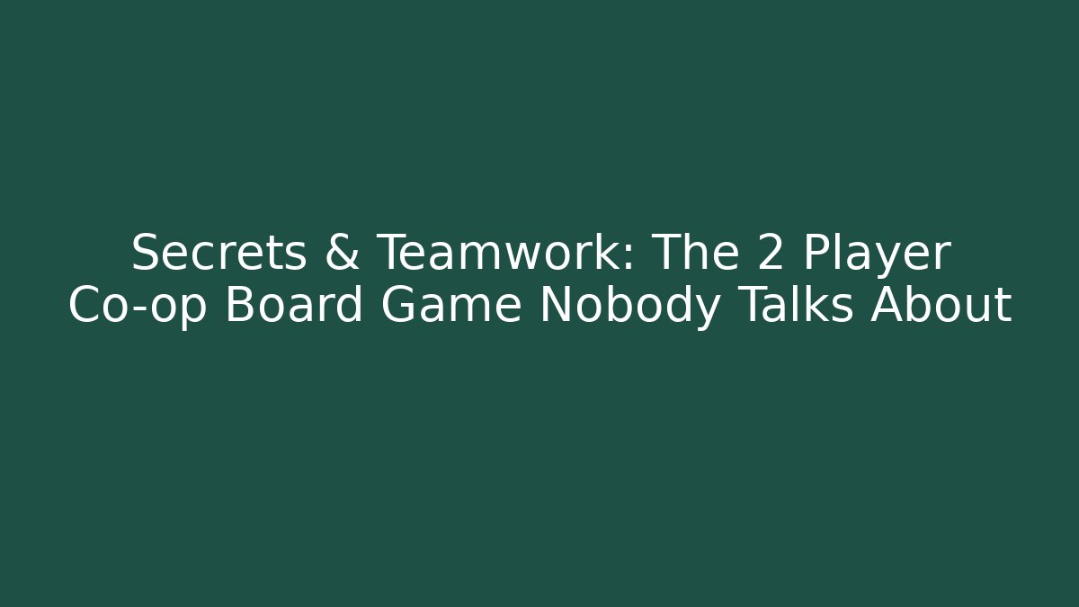 Secrets & Teamwork: The 2 Player Co-op Board Game Nobody Talks About - Critter Realm