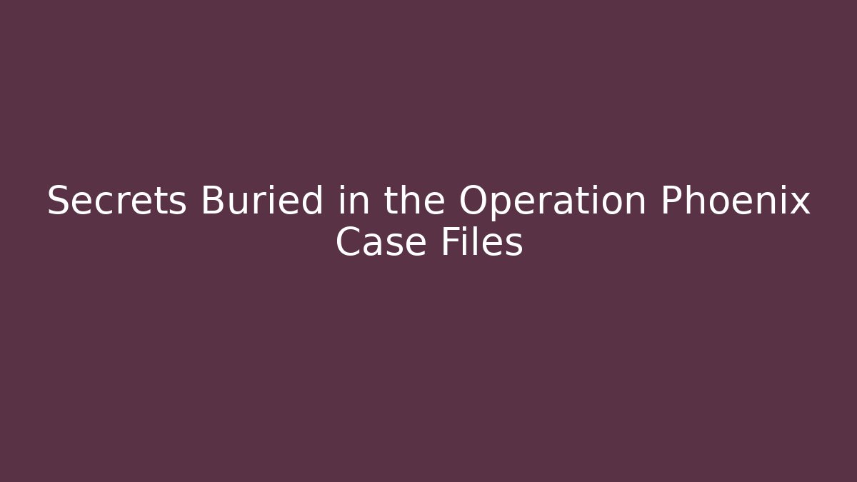 Secrets Buried in the Operation Phoenix Case Files