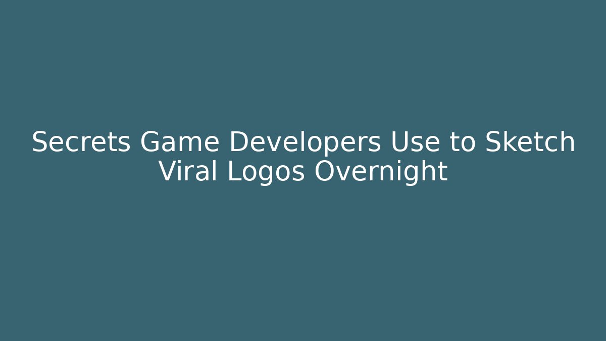 Secrets Game Developers Use to Sketch Viral Logos Overnight