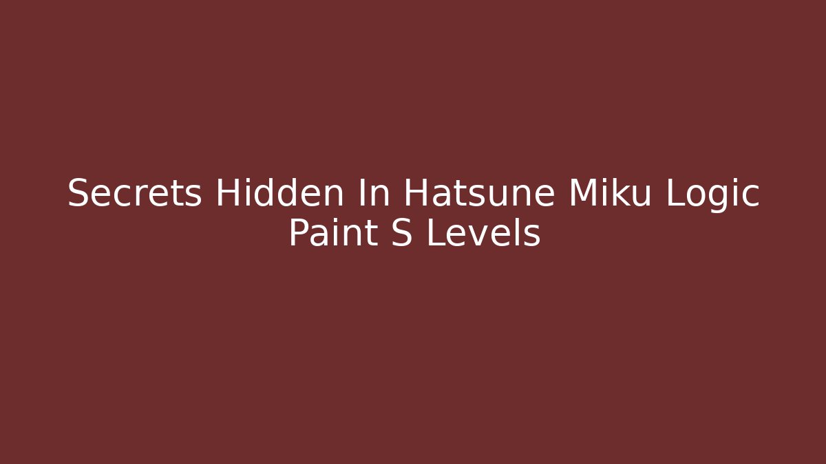 Secrets Hidden In Hatsune Miku Logic Paint S Levels