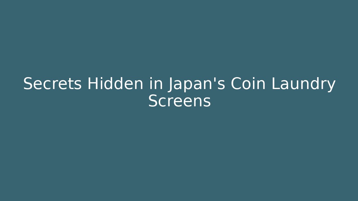 Secrets Hidden in Japan’s Coin Laundry Screens