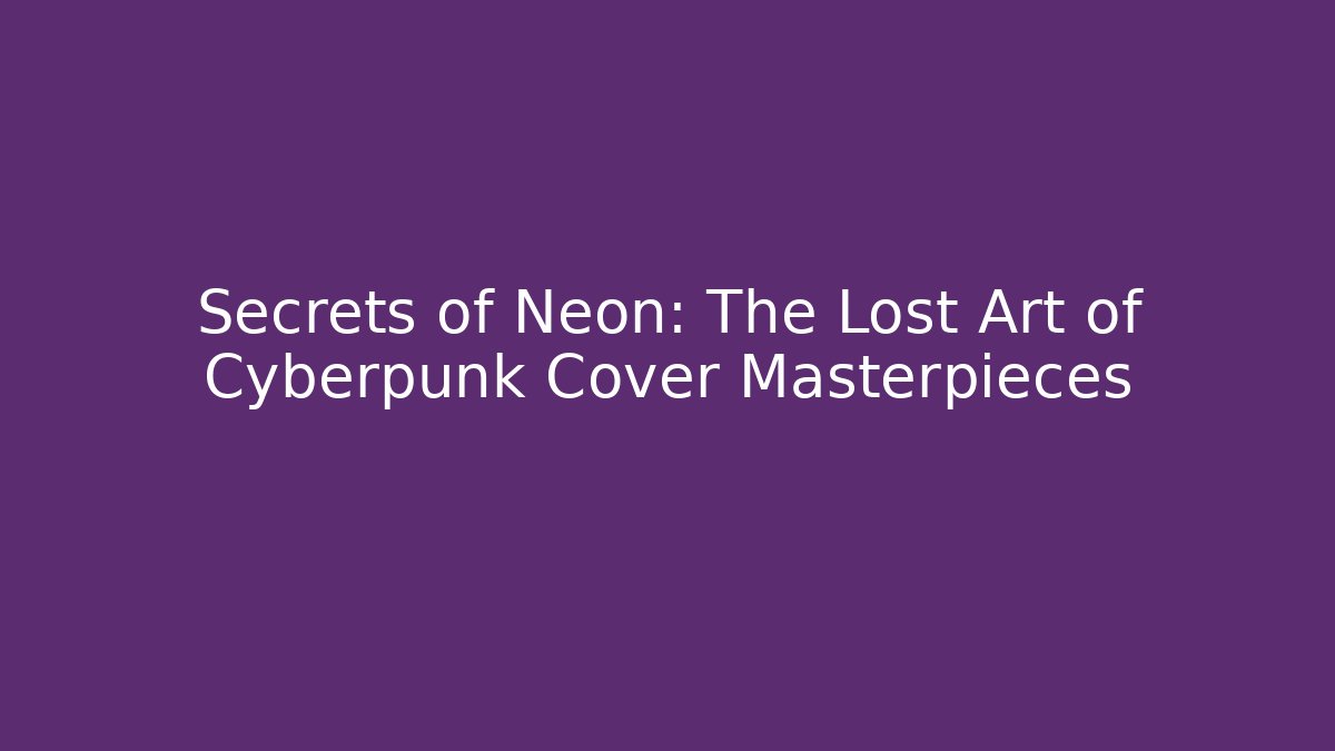 Secrets of Neon: The Lost Art of Cyberpunk Cover Masterpieces