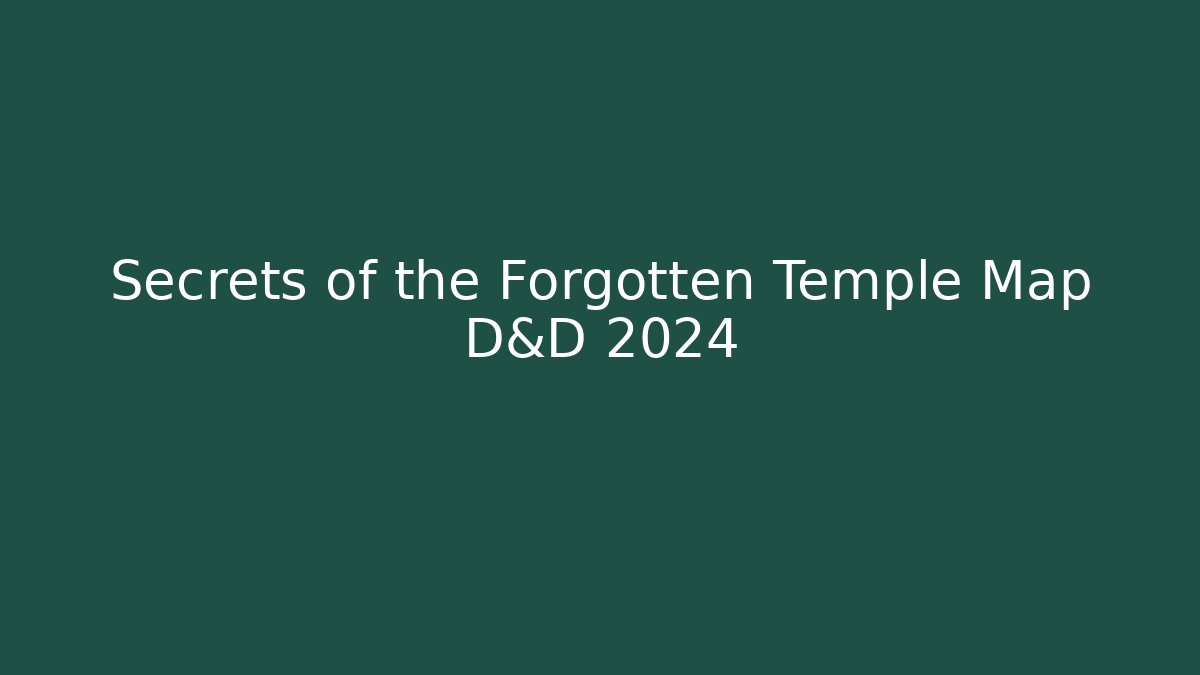 Secrets of the Forgotten Temple Map D&D 2024