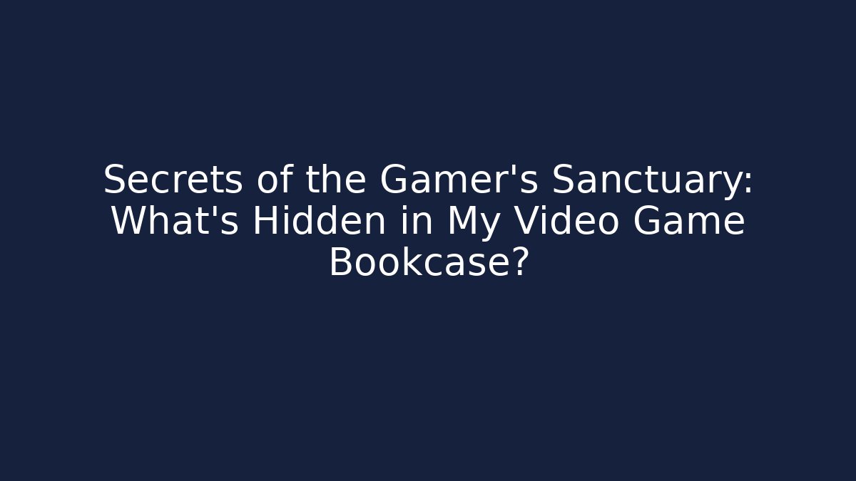 Secrets of the Gamer's Sanctuary: What's Hidden in My Video Game Bookcase?