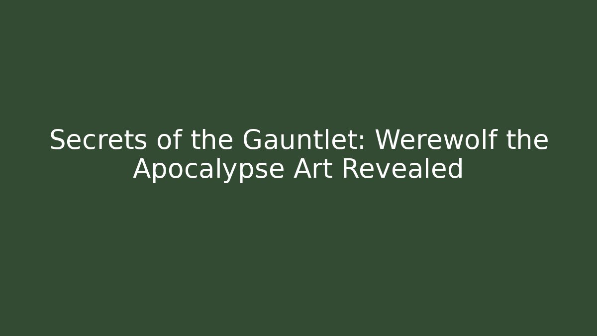 Secrets of the Gauntlet: Werewolf the Apocalypse Art Revealed