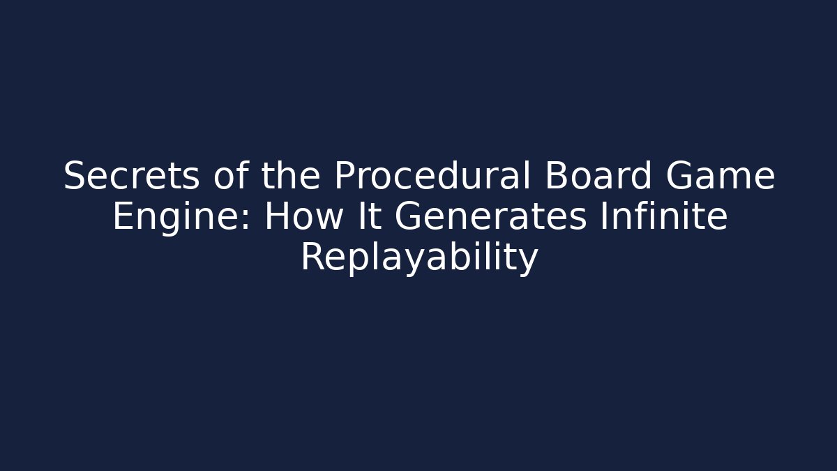 Secrets of the Procedural Board Game Engine: How It Generates Infinite Replayability