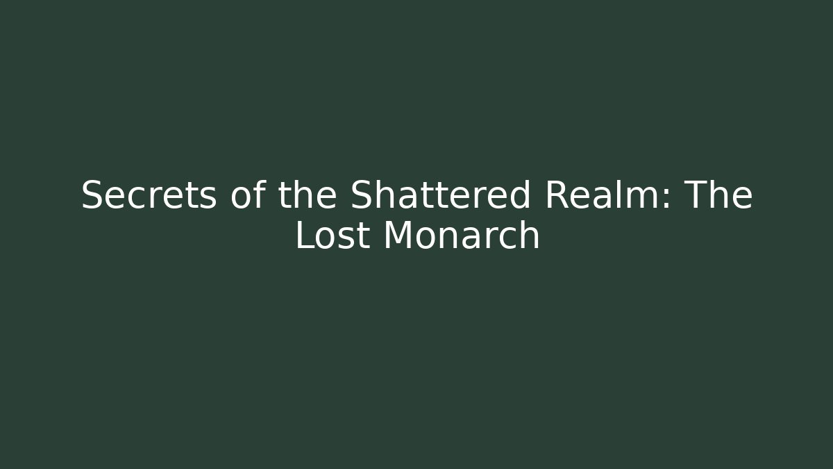 Secrets of the Shattered Realm: The Lost Monarch
