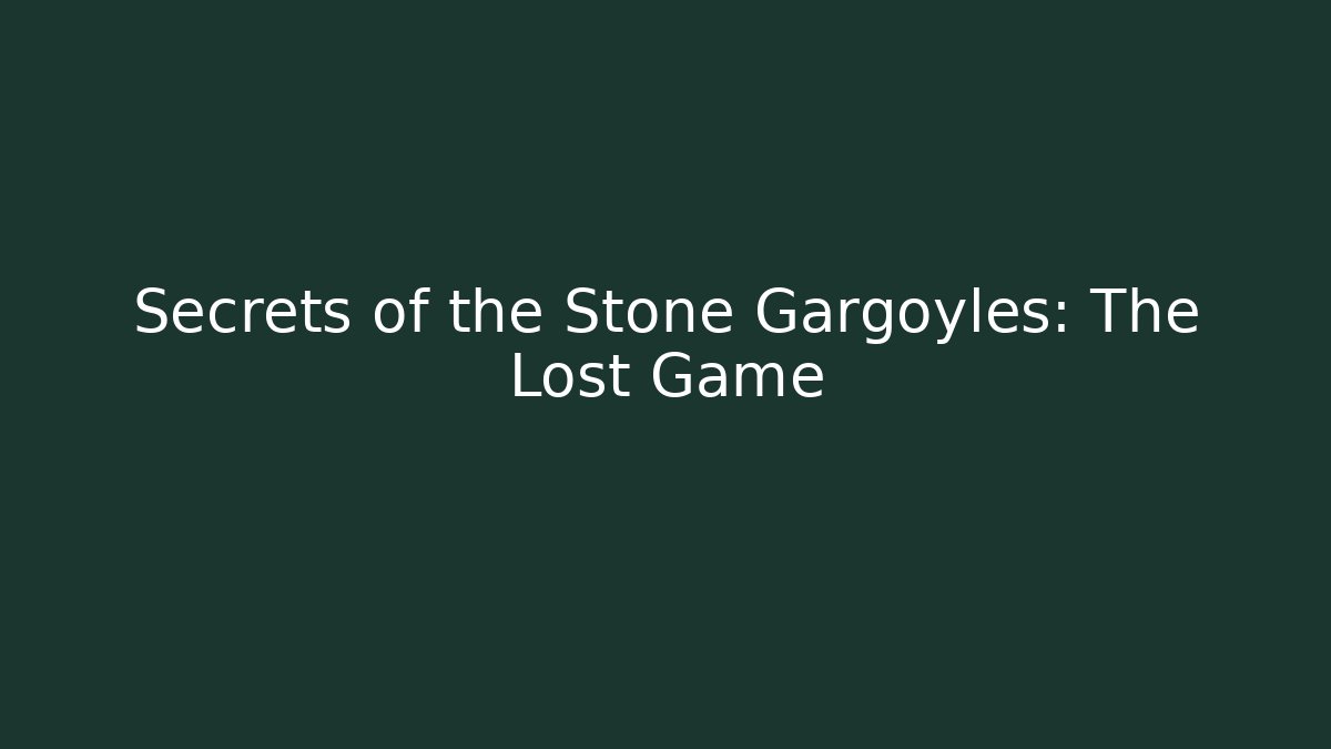 Secrets of the Stone Gargoyles: The Lost Game - Critter Realm