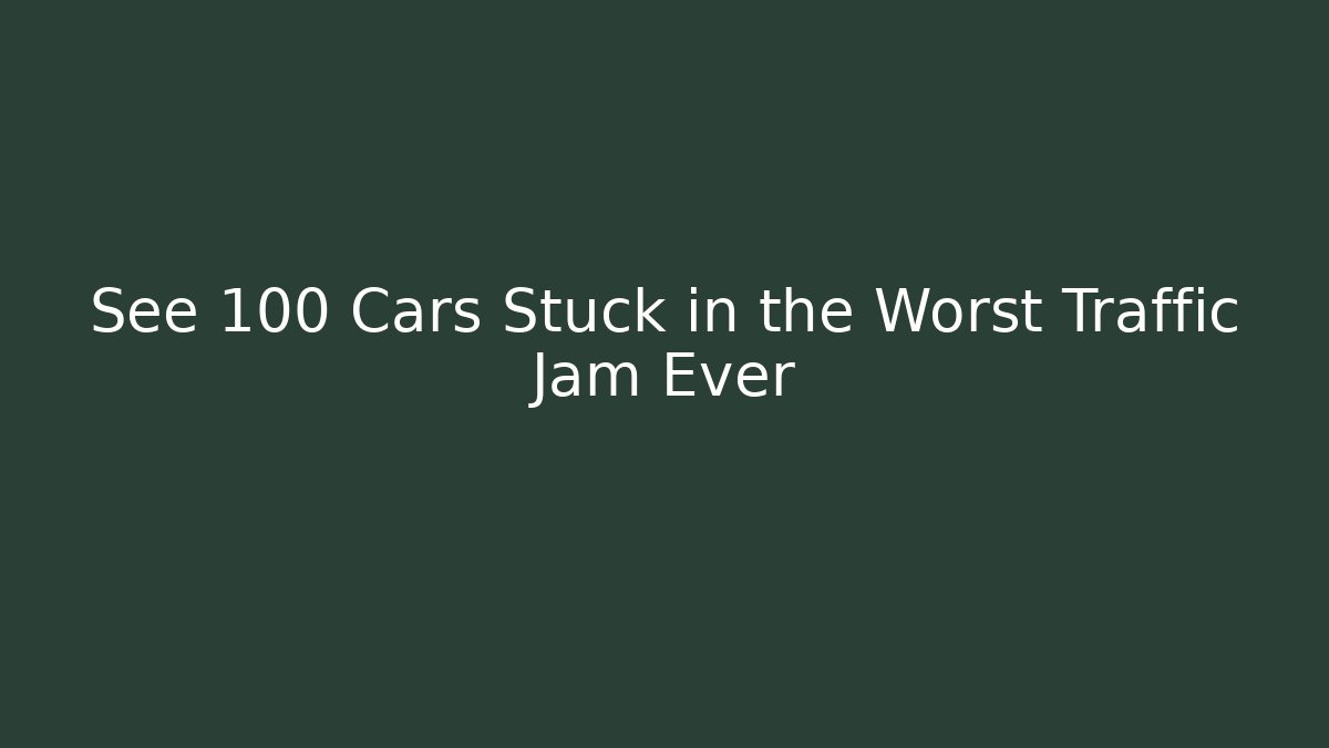 See 100 Cars Stuck in the Worst Traffic Jam Ever - Critter Realm