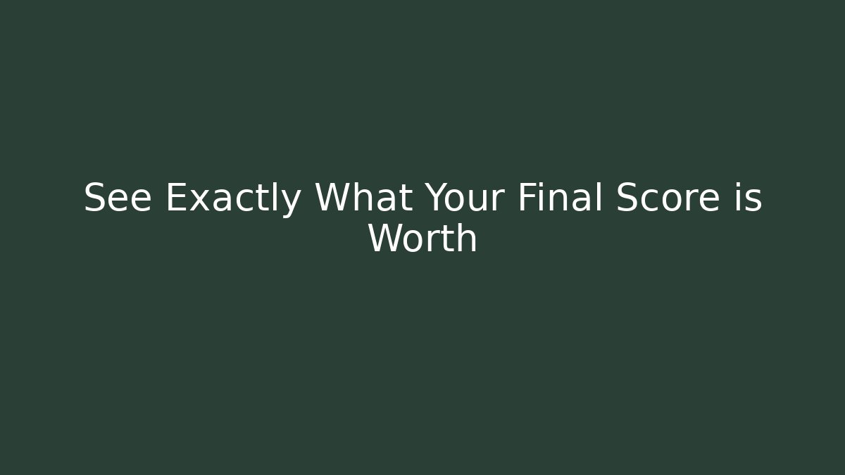 See Exactly What Your Final Score is Worth