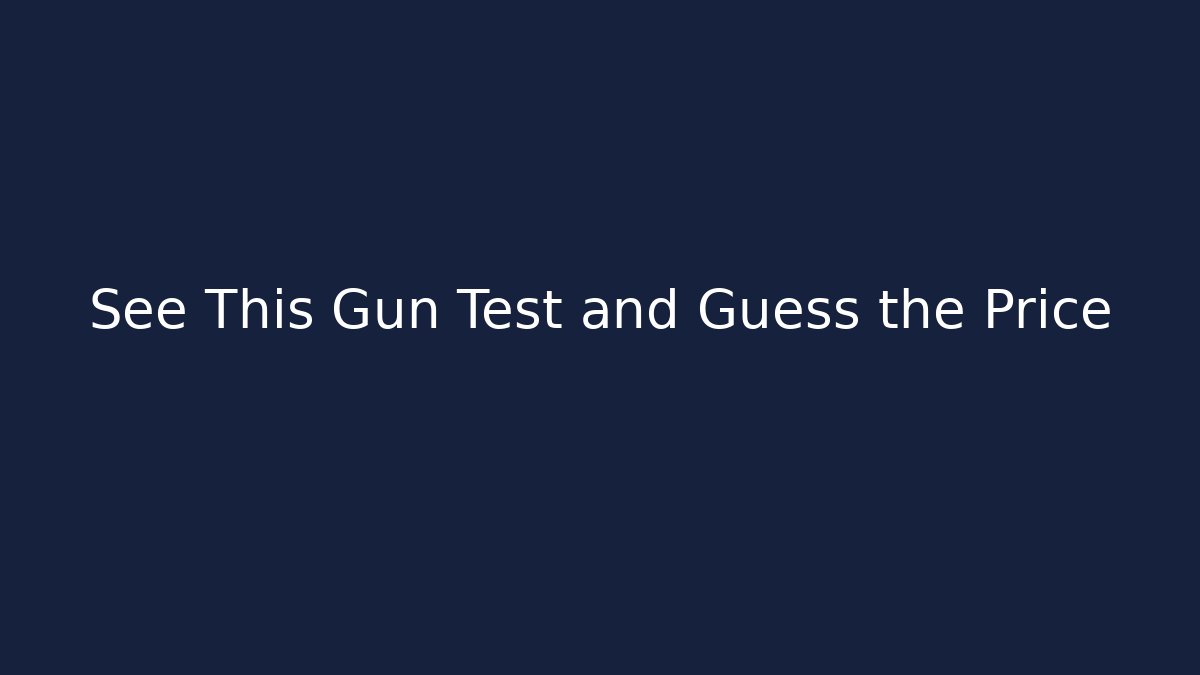 See This Gun Test and Guess the Price