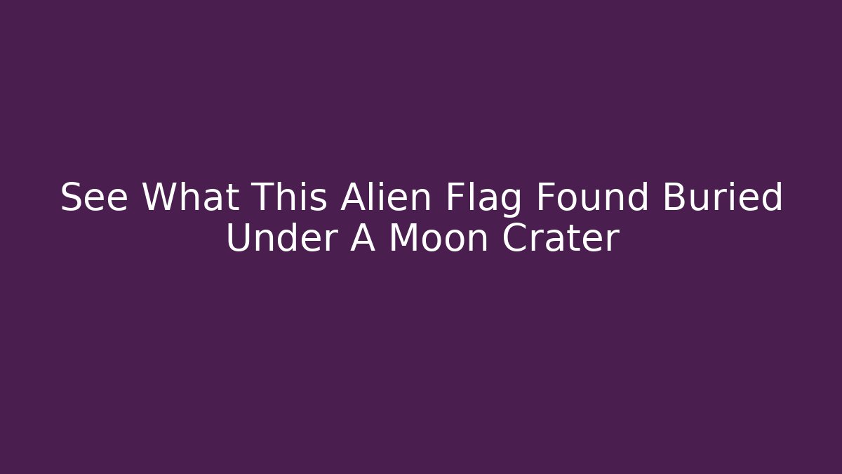 See What This Alien Flag Found Buried Under A Moon Crater