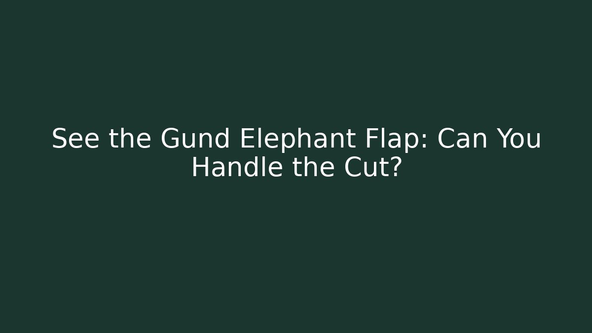See the Gund Elephant Flap: Can You Handle the Cut?