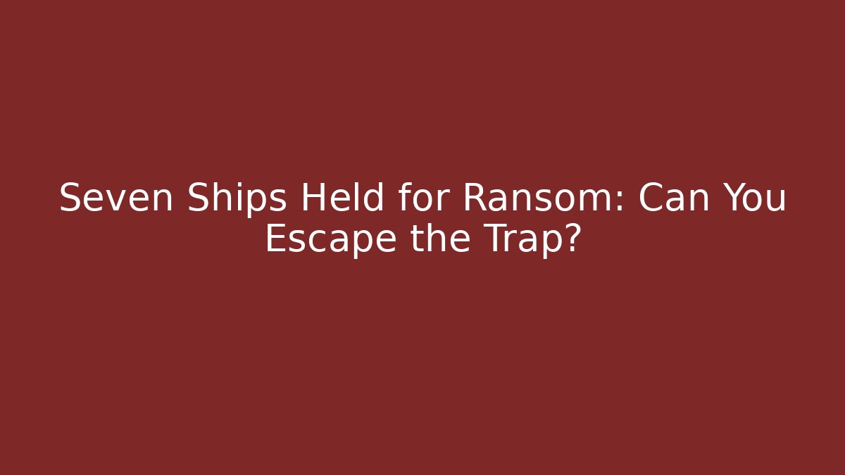 Seven Ships Held for Ransom: Can You Escape the Trap? - Critter Realm