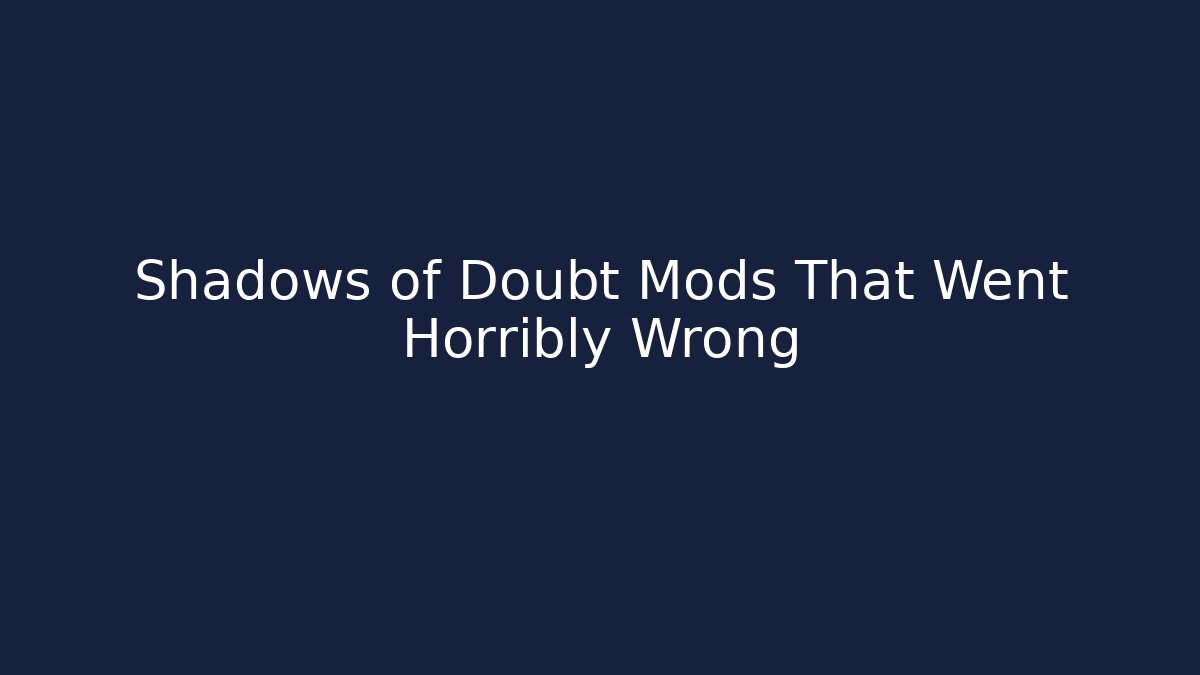 Shadows of Doubt Mods That Went Horribly Wrong - Critter Realm