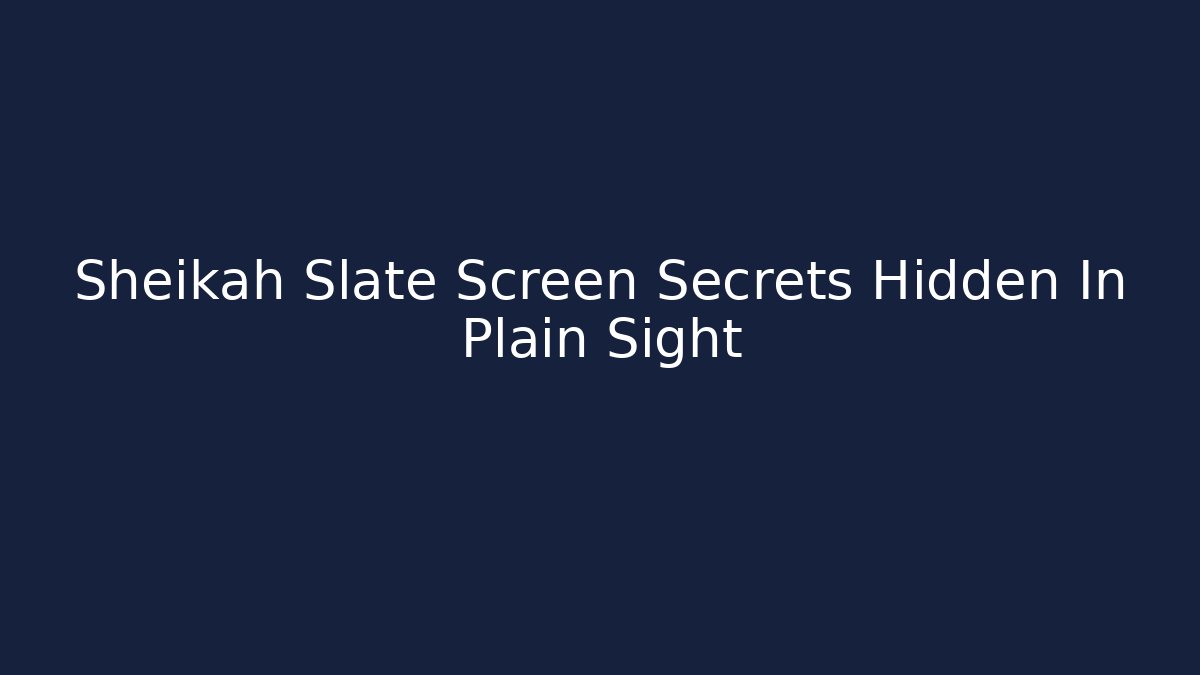 Sheikah Slate Screen Secrets Hidden In Plain Sight