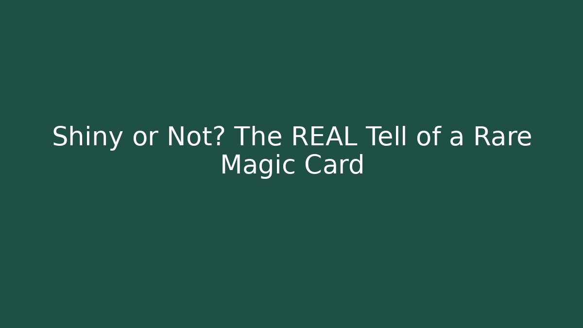 Shiny or Not? The REAL Tell of a Rare Magic Card