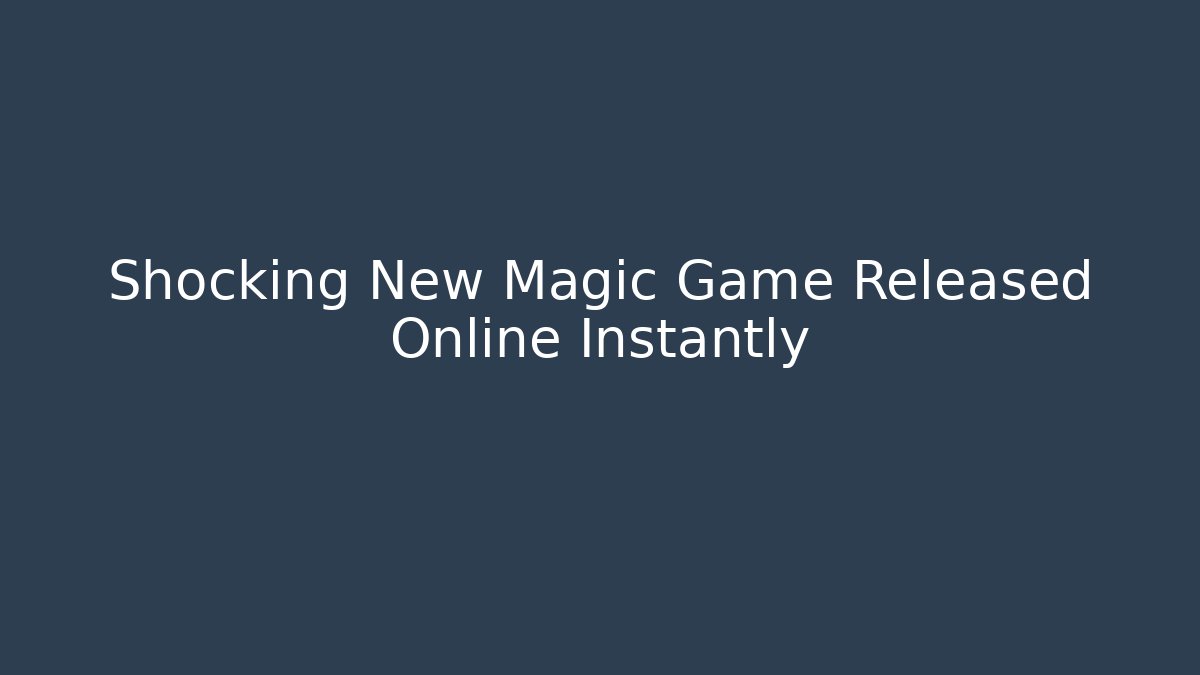 Shocking New Magic Game Released Online Instantly - Critter Realm