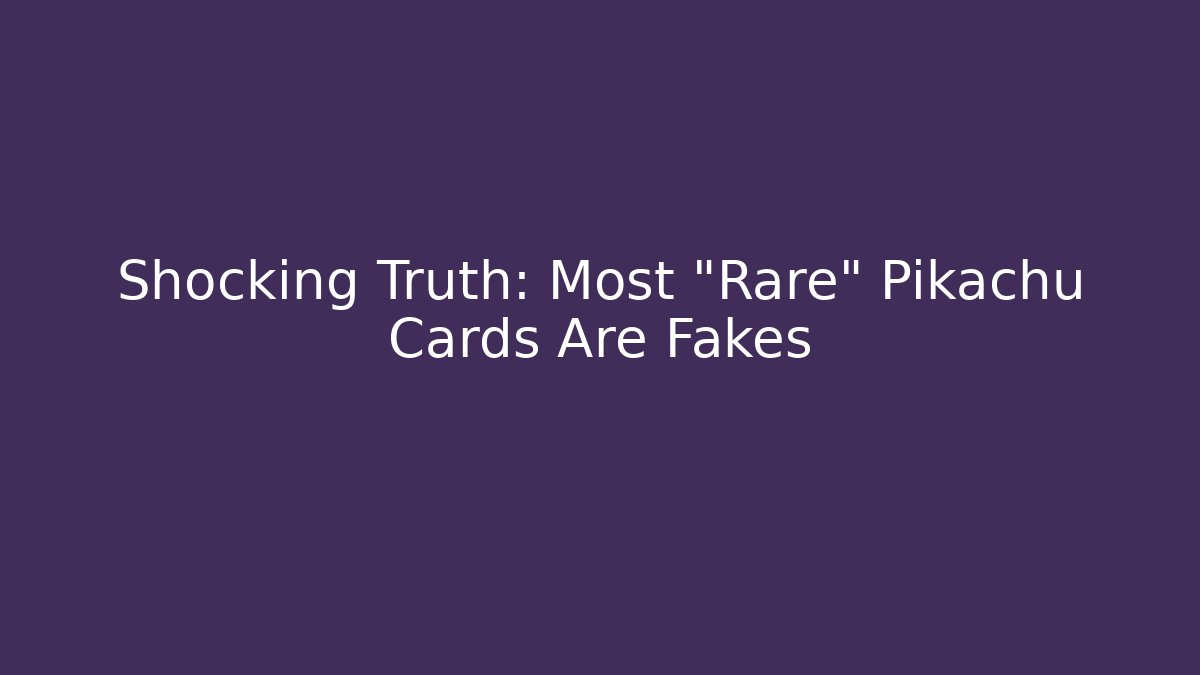 Shocking Truth: Most "Rare" Pikachu Cards Are Fakes