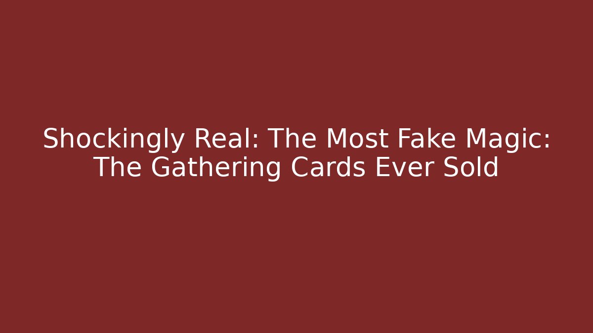 Shockingly Real: The Most Fake Magic: The Gathering Cards Ever Sold