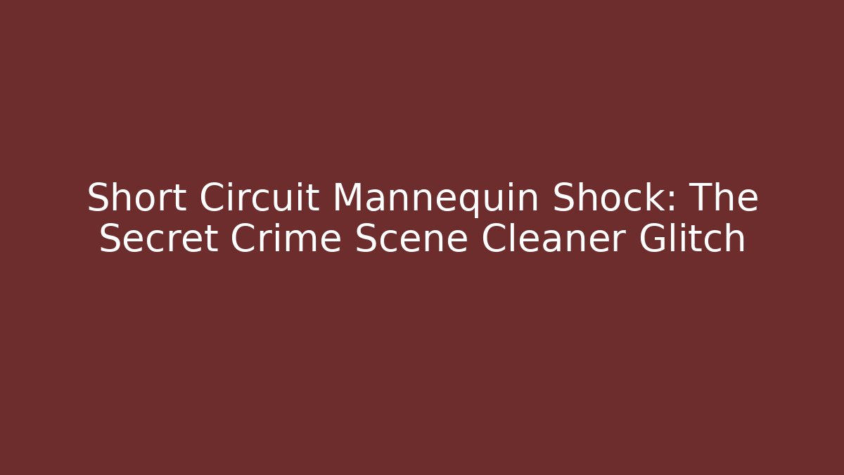 Short Circuit Mannequin Shock: The Secret Crime Scene Cleaner Glitch