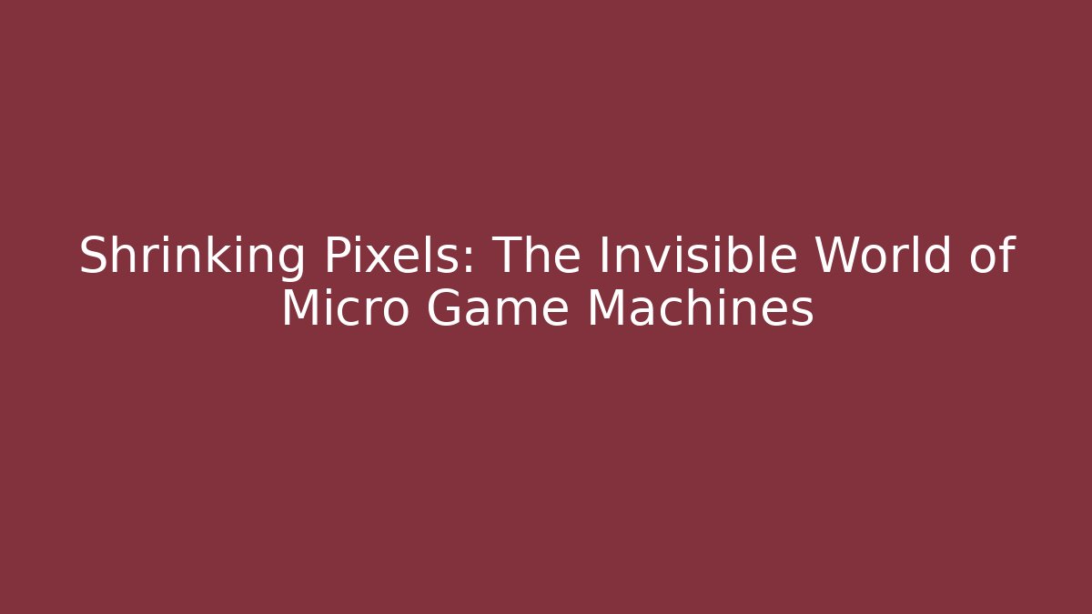 Shrinking Pixels: The Invisible World of Micro Game Machines - Critter Realm
