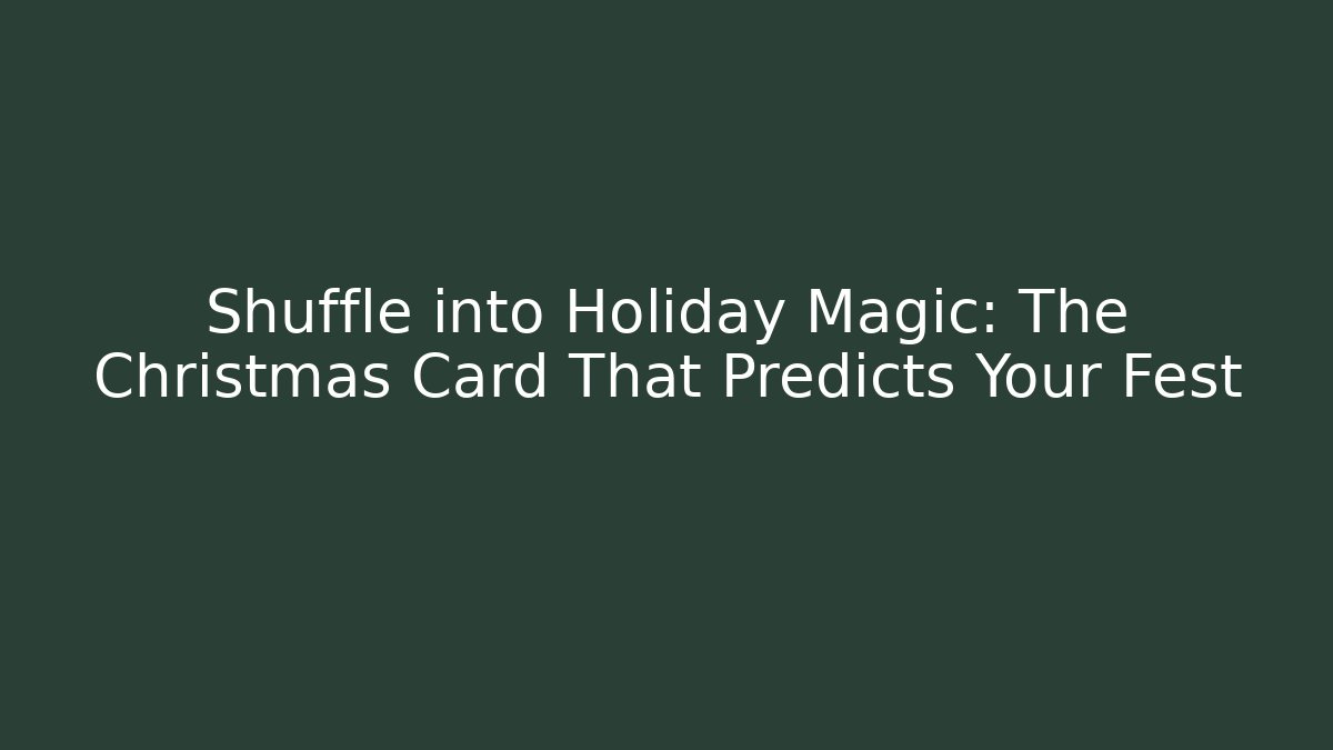 Shuffle into Holiday Magic: The Christmas Card That Predicts Your Fest