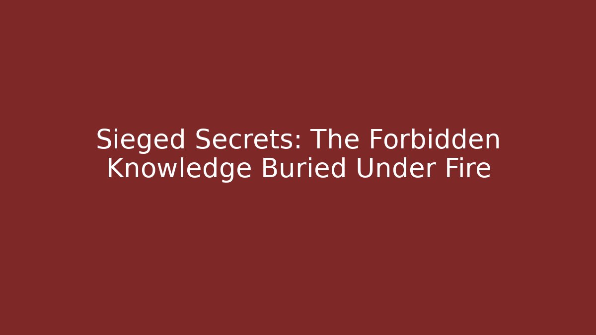 Sieged Secrets: The Forbidden Knowledge Buried Under Fire - Critter Realm
