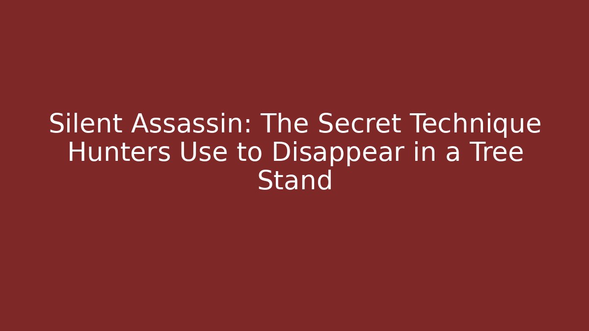 Silent Assassin: The Secret Technique Hunters Use to Disappear in a Tree Stand